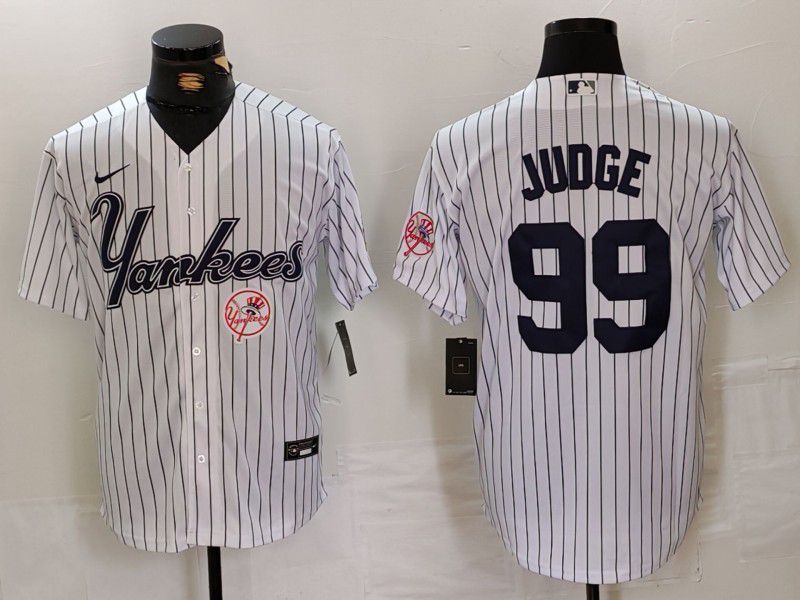 Men New York Yankees #99 Judge White stripe Three generations of joint names Nike 2024 MLB Jersey style 3->baltimore orioles->MLB Jersey